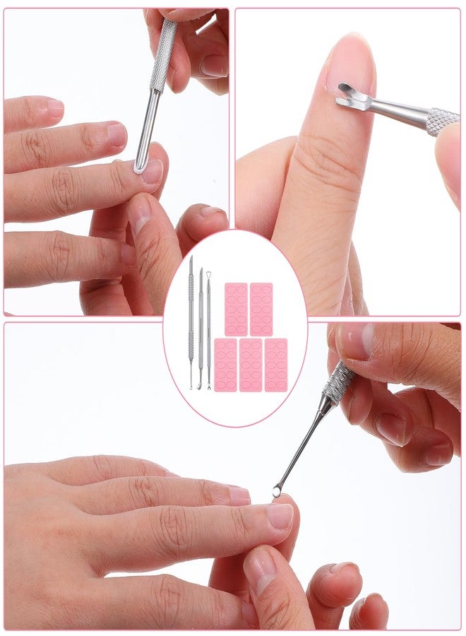 DOPENSPI 3PCS Dual Ended Cuticle Pusher, Pre-treatment Cuticle Remover with 5 Sheets Sandpaper 180 Grit Sanding Pads Pre Polishing Manicure Treatment Tool for Nail Art Dead Skin Remover Salon Home Use - Image 2